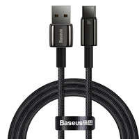 Baseus cablu [DUPĂ RETUR] Tungsten Gold USB-A - USB-C 480Mbps 100W 1m negru (CAWJ000001)