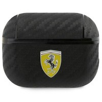 Husa Capac Ferrari AirPods Pro 2 negru/negru On Track PU Carbon