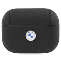 Husa BMW BMAP2SSLBK Husă AirPods Pro 2 negru/negru Geniune Leather Silver Logo Case