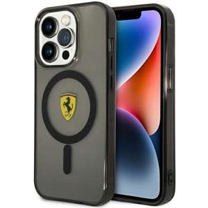Husa iPhonecase MagSafe Ferrari FEHMP14LURKK 14 Pro 6.1" negru/negru greu translucid Case
