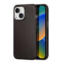 husa iPhone MagSafeDux Ducis Naples pentru 14 Plus husă din piele (compatibil cu ) maro închis