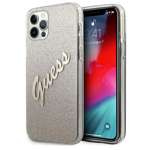 Husa GUESS Apple iPhone 12 12 Pro Glitter Gradient Script GUHCP12MPCUGLSGO Gold Hardcase