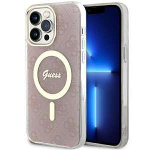 Husa iPhonecase MagSafe Guess GUHMP13XH4STP 13 Pro Max 6.7" roz/roz tare 4G Case