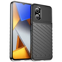 Case husanou Thunder Xiaomi Redmi Note 11E / Redmi 10 5G / Redmi 10 Prime+ 5G / Poco M4 5G siliko caz armat negru