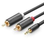Cablu UGREEN AV102 2x RCA (Cinch) jack 3,5 mm 10m (negru)