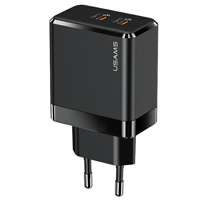 USAMS Charg. 2xUSB-C T54 40W (numai capul) PD Fast Charging negru/negru CC172TC01 (US-CC172)