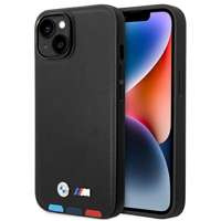 Husa iPhone BMW BMHCP14M22PTDK 14 Plus 6.7" negru/negru Ștampilă din piele Tricolor