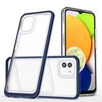 husanou Clear 3in1 Samsung Galaxy A03 Samsung Galaxy A03 capac siliko cu cadru albastru