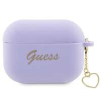 Husa Guess GUAP2LSCHSU AirPods Pro 2 capacul violet/purpuriu Silicon Charm Heart Collection Case