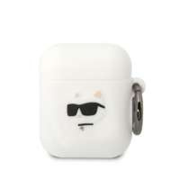 Karl Lagerfeld KLA2RUNCHH KLA2RUNCHH AirPods 1/2 capac alb/alb silicon Choupette Head 3D