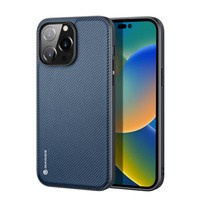 Dux Ducis Fino husa capac acoperit cu nylonoum material iPhone 14 Pro albastru