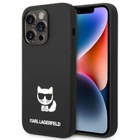 Husa Apple iPhone KARL LAGERFELD 14 Pro Silicone Choupette Body Negru Hardcase