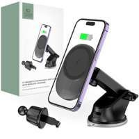 Mag MagSafe TECH-PROTECT MM15W-V1 NETIC DASHBOARD &amp; VENT CAR MOUNT WIRELESS CHARGER 15W NEGRU