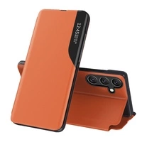 Husa Eco Leather View husa eleganta cu clapa si functie suport pentru Samsung Galaxy A56 - portocaliu