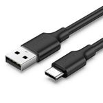 Cablu UGREEN USB-A USB-C placat cu nichel 2 m negru
