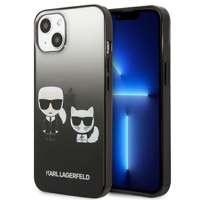 Husa KARL LAGERFELD Apple iPhone  13 Mini Gradient Iconic Iconic Karl &amp; Choupette Black Hardcase