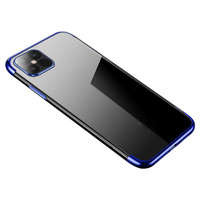 Culoare transparentă case husă de gel husa cu margine metalică Samsung Galaxy A22 4G albastru