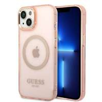 iPhone case Guess GUHMP14SHTCMP 14 6.1" roz/roz tare Gold Outline Translucident MagSafe