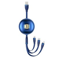 USAMS Cablu U69 U69 3in1 1m albastru/albastru (fulger/microUSB/USB-C) SJ508USB02 (US-SJ508)