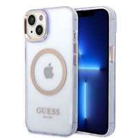 iPhone case Guess GUHMP14SHTCMU 14 6.1" violet/purpuriu tare Gold Outline Translucident MagSafe