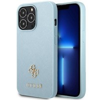 Husa Apple iPhone GUESS 13 13 13 Pro Saffiano 4G Small Metal Logo Blue Hardcase
