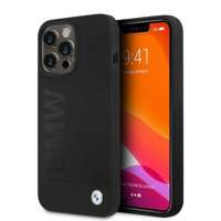 Husa iPhonecase Signature BMW BMHMP13LSLBLBLBK 13 Pro / 13 6.1" negru / negru cu logo de silicon tare MagSafe