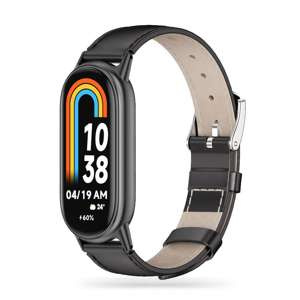 TECH-PROTECT LEATHERFIT XIAOMI SMART BAND 8 / 8 NFC NEGRU