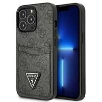 Husa Apple iPhone GUESS 13 13 13 Pro 4G Triangle Logo Cardslot Negru Hardcase