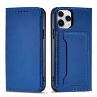 Magnet Card Case husa la iPhone 12 Pro card portofel carte de caz card titular albastru