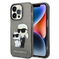 Husa Apple iPhone KARL LAGERFELD 14 Pro Max IML GLIT NFT Karl&amp;Choupette Black Hardcase