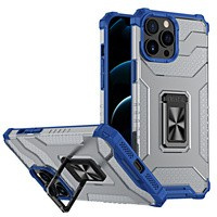 Inel de cristal Case hibrid blindat husa husa + magnetic suport iPhone 12 Pro Max albastru