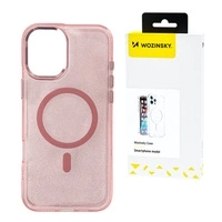 Glitter Case Wozinsky Glitter cu Mag Safe pentru Samsung Galaxy S25 - Roz cu Sclipici