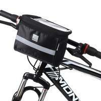 Geantă de bicicletă Wozinsky pentru ghidon cu fereastră pentru telefon tactil 2L negru (WBB12BK)
