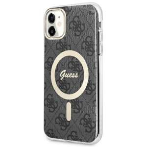 Husa iPhonecase MagSafe Guess GUHMN61H4STK 11 6.1" negru/negru greu 4G Case