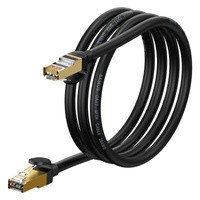 Baseus cablu Speed Seven rețea de mare viteză RJ45 10Gbps 1,5 m negru (WKJS010201)