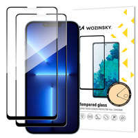 Wozinsky 2x Tempered Glass Full Glue Super Tough Screen Protector Full Coveraged with Frame Case Friendly for iPhone 13 Pro Max black