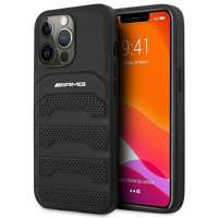 Husa iPhonecase AMG AMHCP14XGSEBK 14 Pro Max 6,7" negru/negru din piele tare cu linii în relief AMG AMHCP14XGSEBK