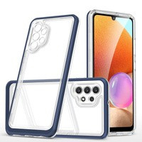 Clear 3in1 husa pentru Samsung Galaxy A32 5G Galaxy A32 5G capac de gel cu cadru albastru