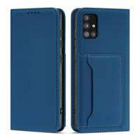 Magnet Card Case husa  pentru Samsung Galaxy A12 5G card portofel carte de acoperire card titular albastru