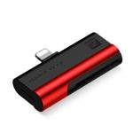 USAMS SD MicroSD Card Reader With Lightning Red Black Connector