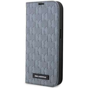 Husa iPhonecase Karl Lagerfeld KLBKP14XSAKLHPG 14 Pro Max 6.7" carte argintie/argintie Saffiano Monogramă Case