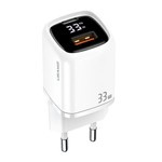 Taxa USAMS. 1xUSB-C+1xUSB T46 33W (numai capul) PD3.0 +QC3.0 Încărcare rapidă alb/alb CC152TC02 (US-CC152)