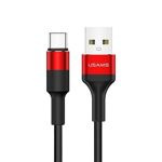 Cablu Braided USAMS USB-C 2A 1.2m roșu negru