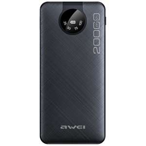 display cabluri AWEI PowerBank P134K 20000mAh negru/negru + USB/PD/Lightning/MicroUSB