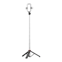 Selfie stick WC13YDS trepied telescopic 1,3 m cu lampă dublă și suport pentru telefon - negru