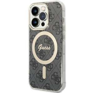 Husa iPhonecase MagSafe Guess GUHMP14LH4STK 14 Pro 6.1" negru/negru hard 4G Case