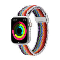 Strap strap Apple Watch Dux Ducis Strap (Versiunea Mixtura II) SE, 8, 8, 7, 7, 6, 5, 4, 3, 2, 1 (41, 40, 38 mm) brățară cu bandă împletită (dungi palide)
