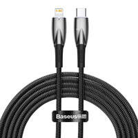 Baseus cablu Seria Glimmer cu încărcare rapidă USB-C - Lightning 480Mbps PD 20W 2m negru