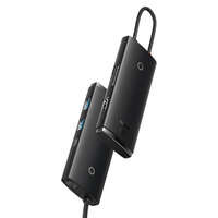Baseus Stație de andocare HUB Type-C cu 6 porturi Lite Series (Type-C la HDMI+USB3.0*2+PD+SD/TF) Negru