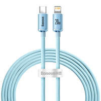 Baseus cablu Crystal Shine Series USB tip C - încărcare rapidă Lightning Power Delivery 20W 2m albastru (CAJY001403)